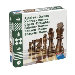 Ajedrez - Damas: Caja de Lata