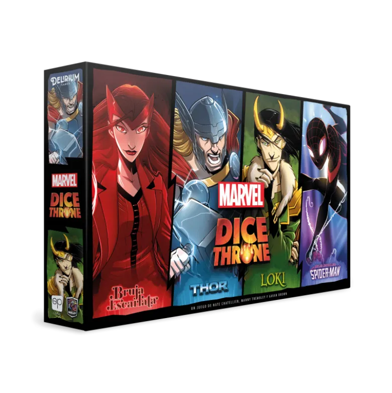 Marvel Dice Throne: Bruja Escarlata, Thor, Loki, Spider-Man (castellano)