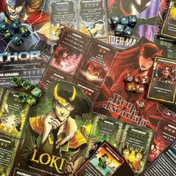 Marvel Dice Throne: Bruja Escarlata, Thor, Loki, Spider-Man (castellano)